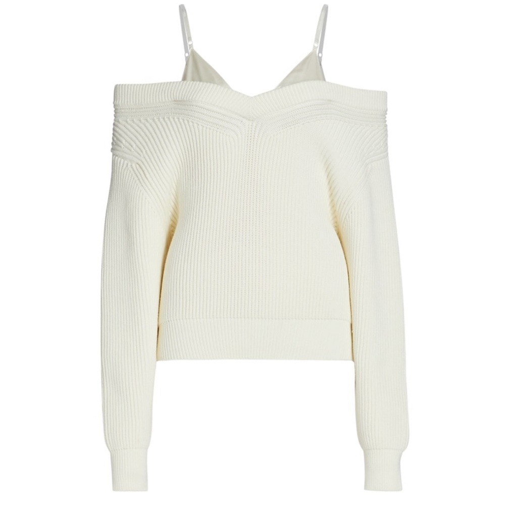 NWT Alexander Wang T Cable knit cami soft white sweater sz XS - Picture 7 of 10